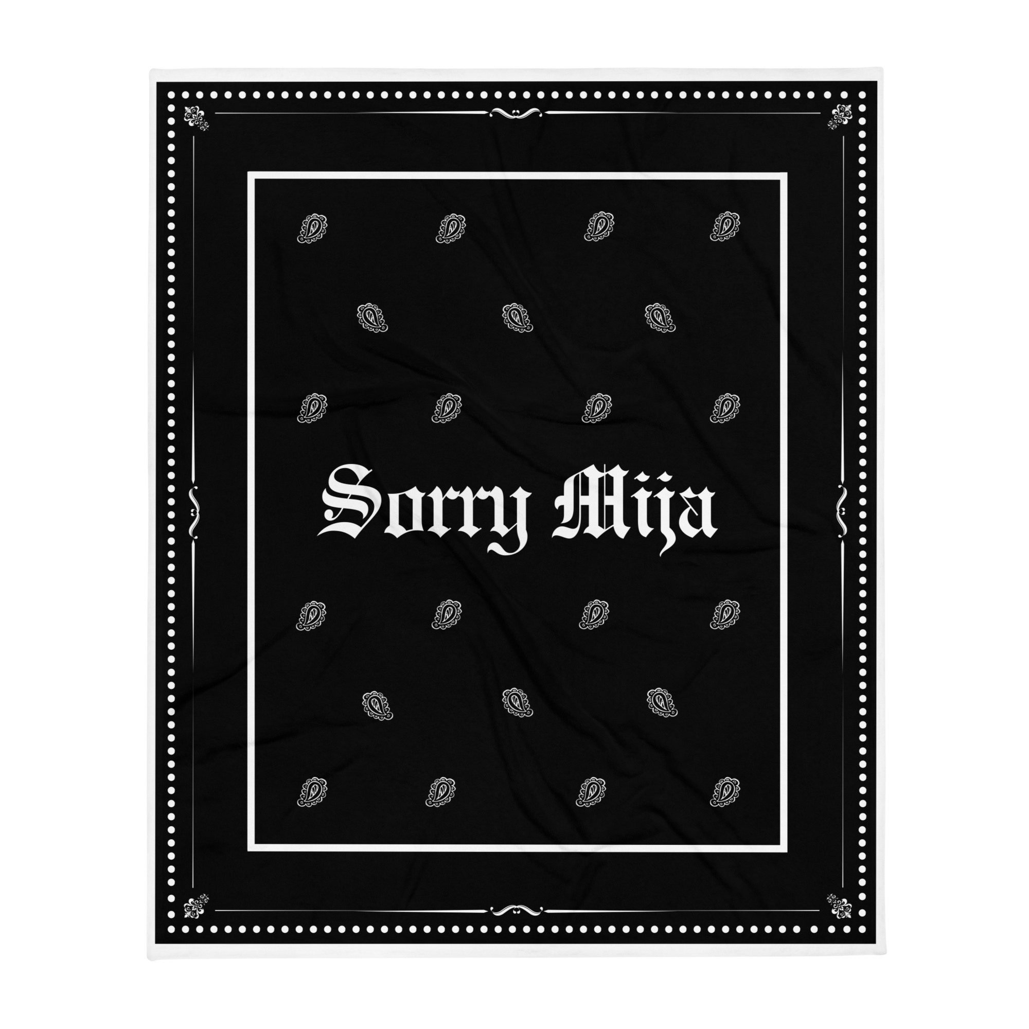 Sorry Mija bandana blanket